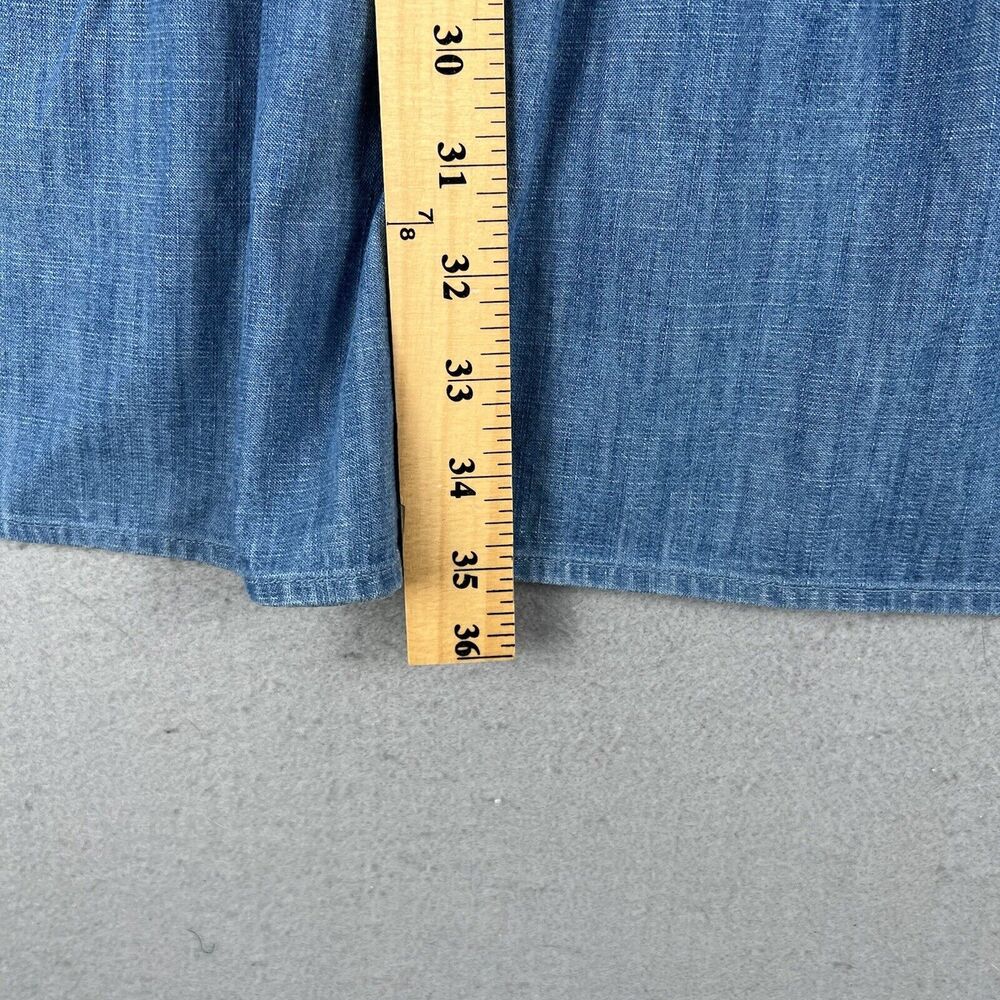Fat Face Dress 4 Blue Denise Denim Peplum Chambray Short Sleeve Round Neck - Picture 4 of 12